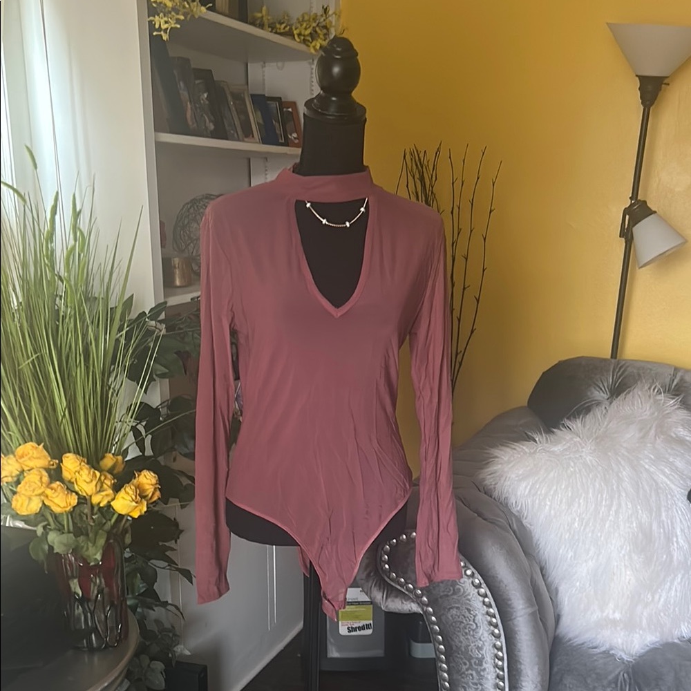 Women's Rose Long Sleeve Sheer Top